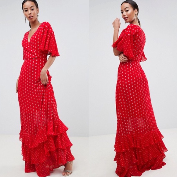 ASOS Dresses & Skirts - 🆕 ASOS Design Tiered Metallic Maxi Dress